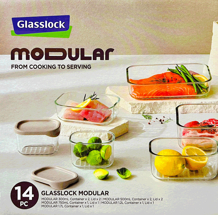 Glasslock Modular Glass Storage Containers 14 Piece