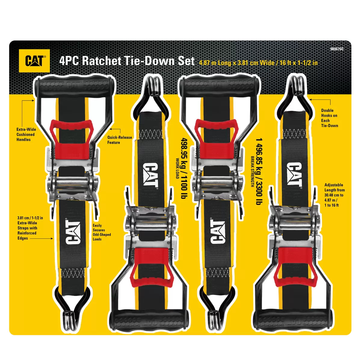 CAT 4 Piece Ratchet Set | Ratcheting Tie Down Strap Set – Austral Shop