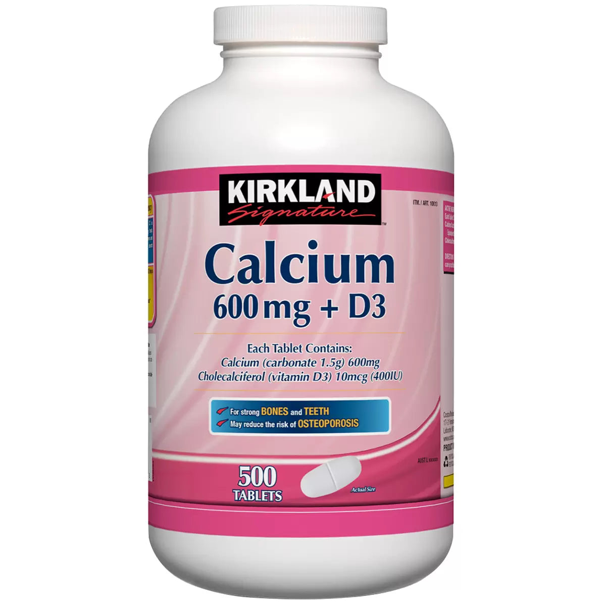 Kirkland Signature Calcium 600 mg plus Vitamin D3, 500 Tablets