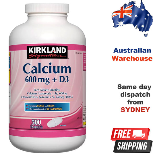 Kirkland Signature Calcium 600 mg plus Vitamin D3, 500 Tablets