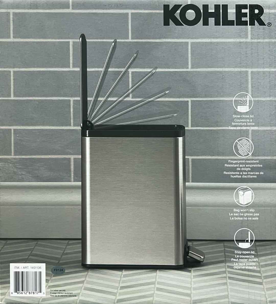 Kohler Stainless Steel 6L Step Bin 2 Pack