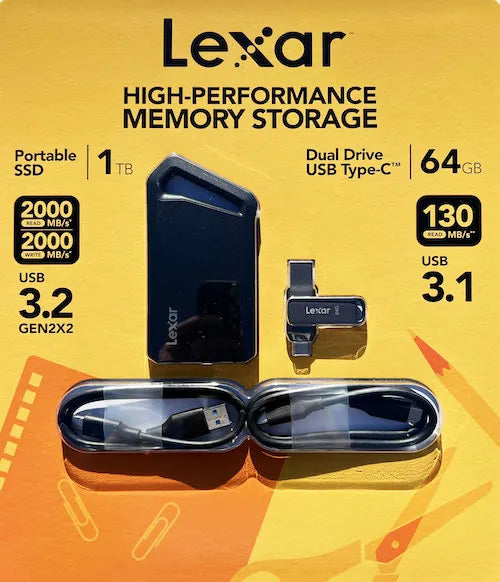 Lexar High Performance 1TB NVMe SSD and 64 GB USB Bundle